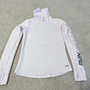 Under armour women's xs pink run funnel neck cold gear running sweater